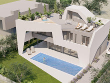 Attractive villa with pool under construction in Kastel Stafilic, 214m2 gross. Seaview