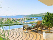 A beautiful luxury villa with a swimming pool near Trogir