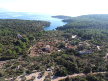 Land with an object for reconstruction and a beautiful view of the sea - the island of Brač